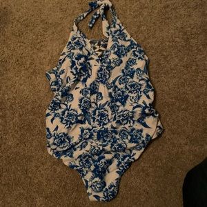 Pink blush maternity swimsuit